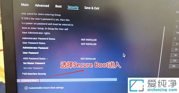 ÔÚSecurityÑ¡ÏîÏÂÑ¡ÔñSecure Boot»Ø³µ ÔÚSecurityÑ¡ÏîÏÂÑ¡ÔñSecure Boot»Ø³µ